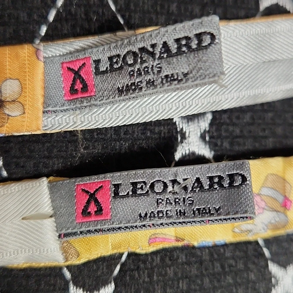 Two Leonard Paris Silk Bowties